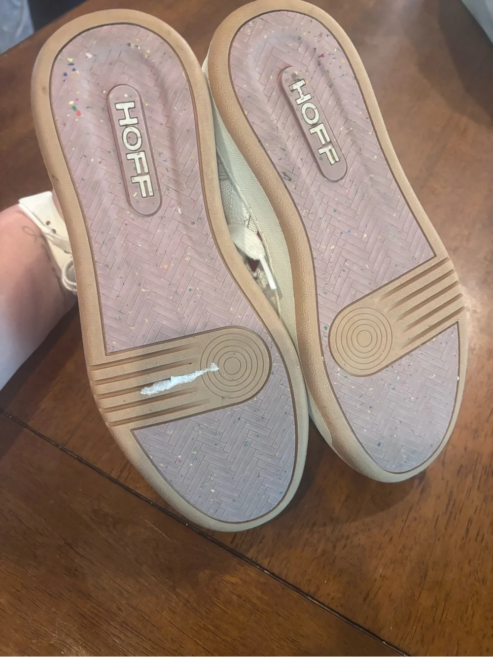 Anthropologie Hoff White Athletic Sneakers with Purple Stripe